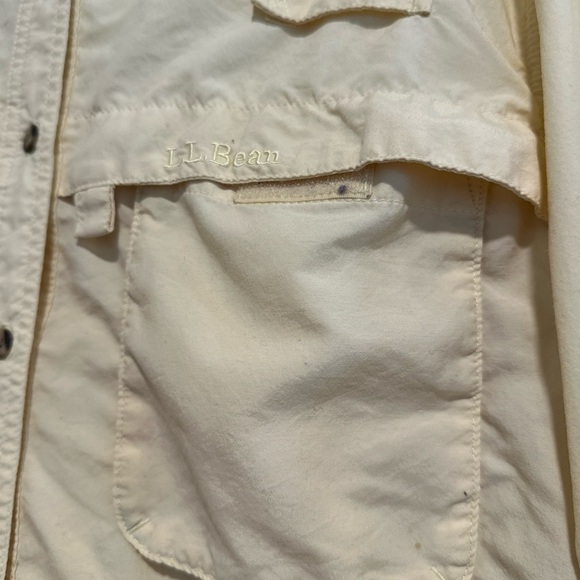 LL Bean women’s XS Light Yellow Buzz Off Bug Repellent Long Sleeve Button Down. - Picture 7 of 12
